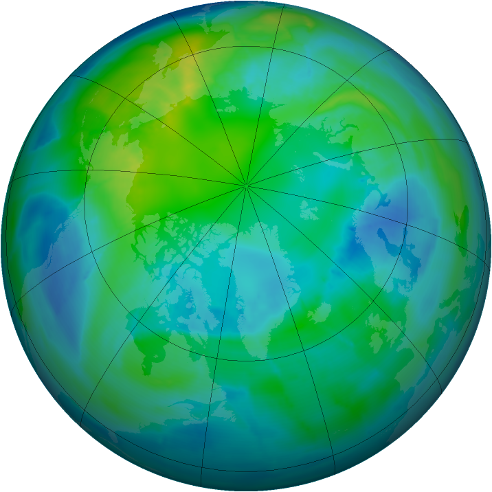 Arctic ozone map for 23 October 2013